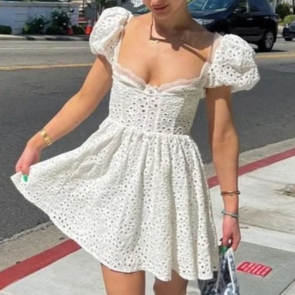 For Love And Lemons Dresses & Skirts - For Love and Lemons Becca Mini Dress Small Ivory